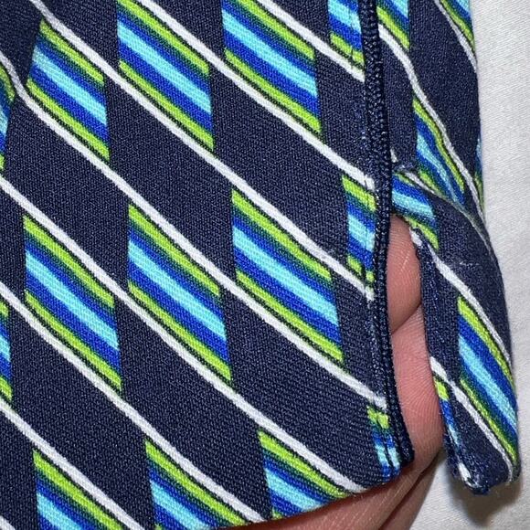 EPNY Golf Tricolor Dash Diagonal Shorts Inky Blue Multi Fitted Stretch Size M - Picture 3 of 12